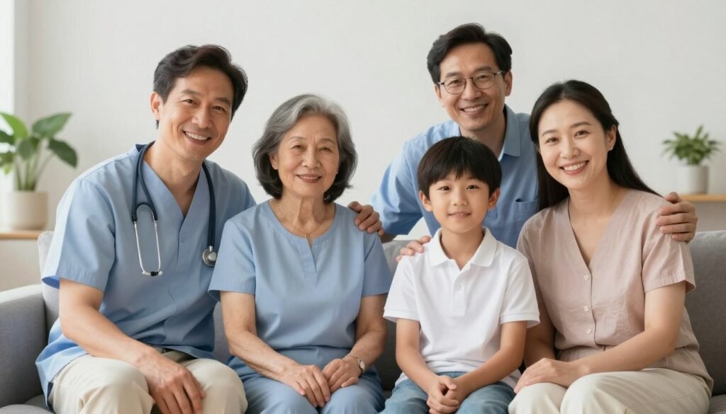 família protegida por plano de saúde de qualidade