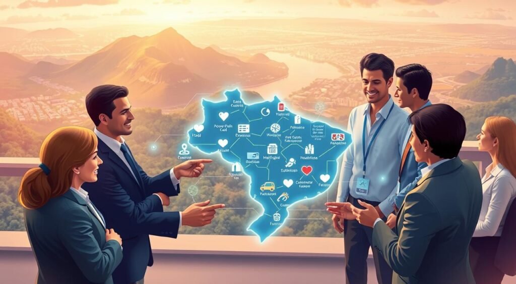 cobertura regional e suporte nacional