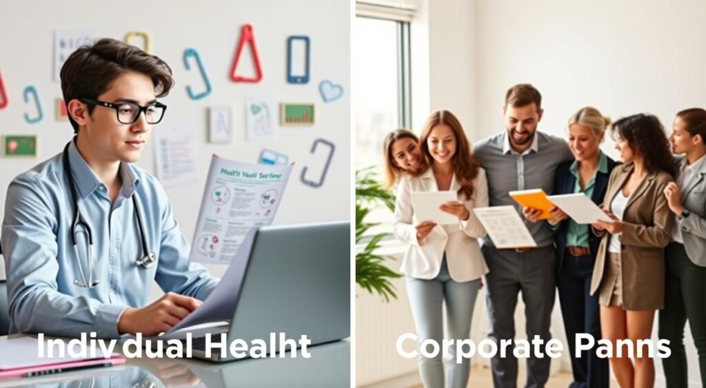 comparação entre plano saúde individual e saúde empresarial